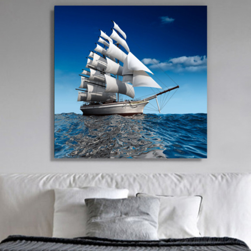 Πίνακας σε καμβά με Θάλασσα με καράβι